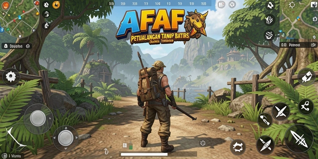 Screenshot gameplay AFAF yang menampilkan petualangan di dunia terbuka.