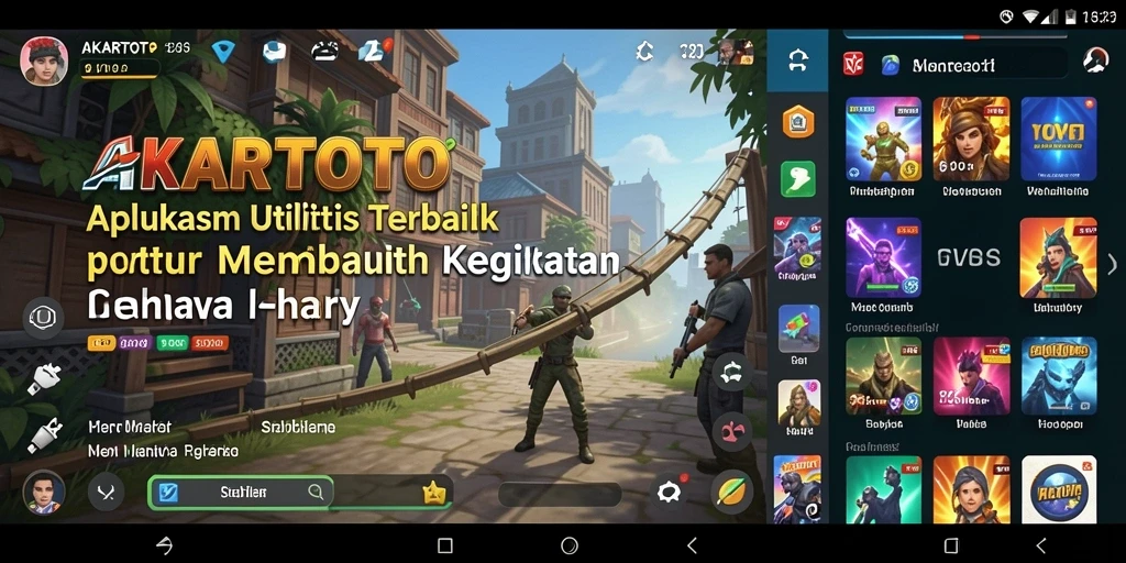Tangkapan layar AKARTOTO menunjukkan fitur utilitas praktis dan antarmuka yang ramah pengguna.