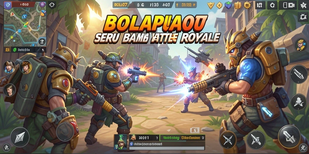 Screenshot BOLA07 menunjukkan aksi pertempuran yang mendebarkan dalam game Battle Royale.