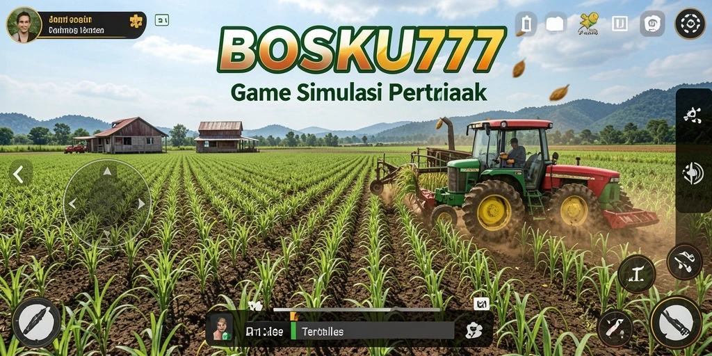 Screenshot gameplay BOSKU777, tampilkan kebun yang subur dan indah.