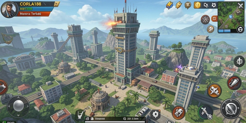 Tampilan menawan dari gameplay Tower Defense CORLA188.