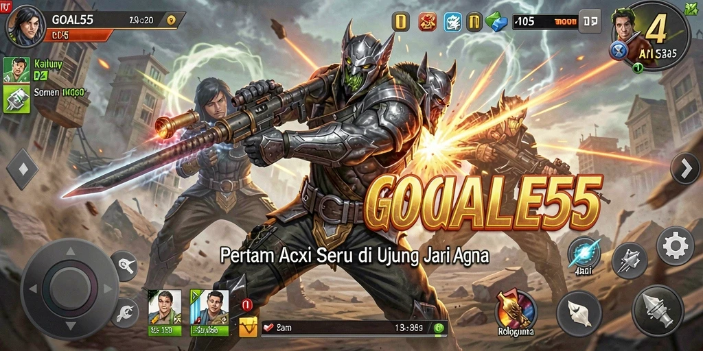 Tangkapan layar menunjukkan aksi seru dalam GOAL55.