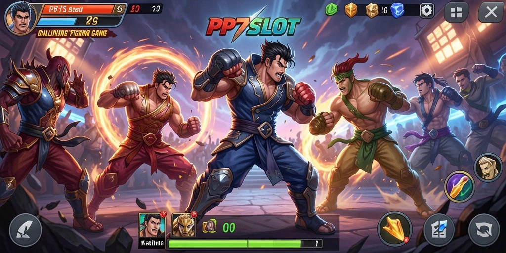 Tangkapan layar gameplay PP7SLOT menampilkan aksi pertarungan yang mendebarkan.