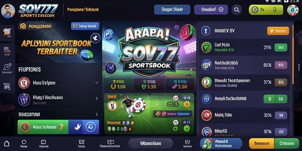Screenshot SOV777 menampilkan taruhan pada pertandingan olahraga.